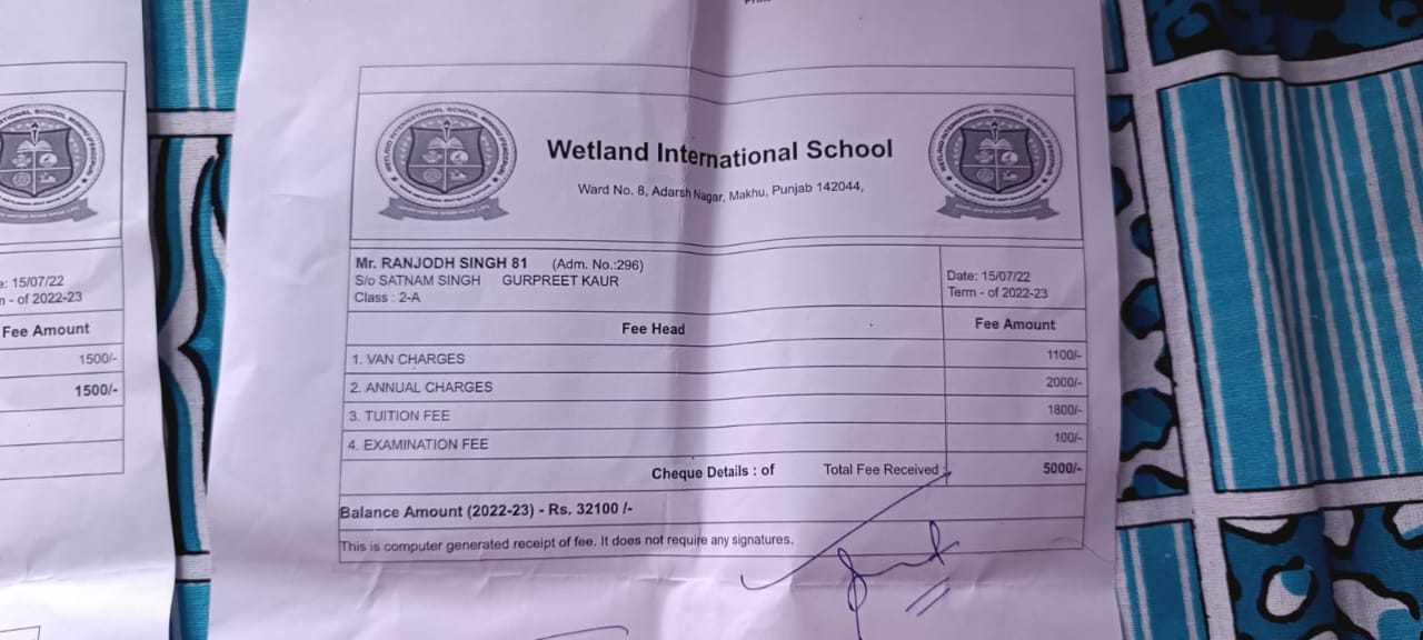 Education Aid — Bhai Satnam Singh's Children