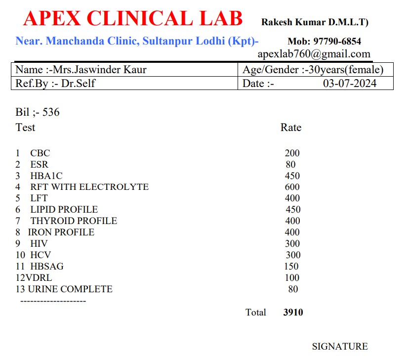 Medical Aid — Jaswinder Kaur