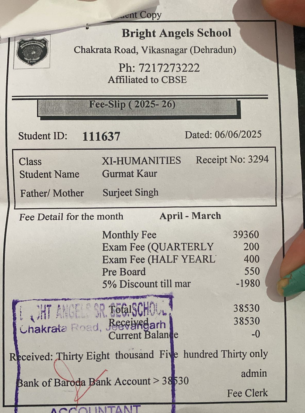 One-Year School Fees — Granthi Singh’s Children